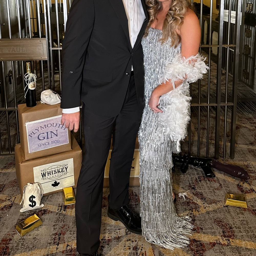 MAJORELLE Samara Gown in Silver from Revolve